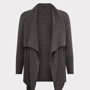 Torrid Ribbed Cardigan Drape Front Shawl Sweater